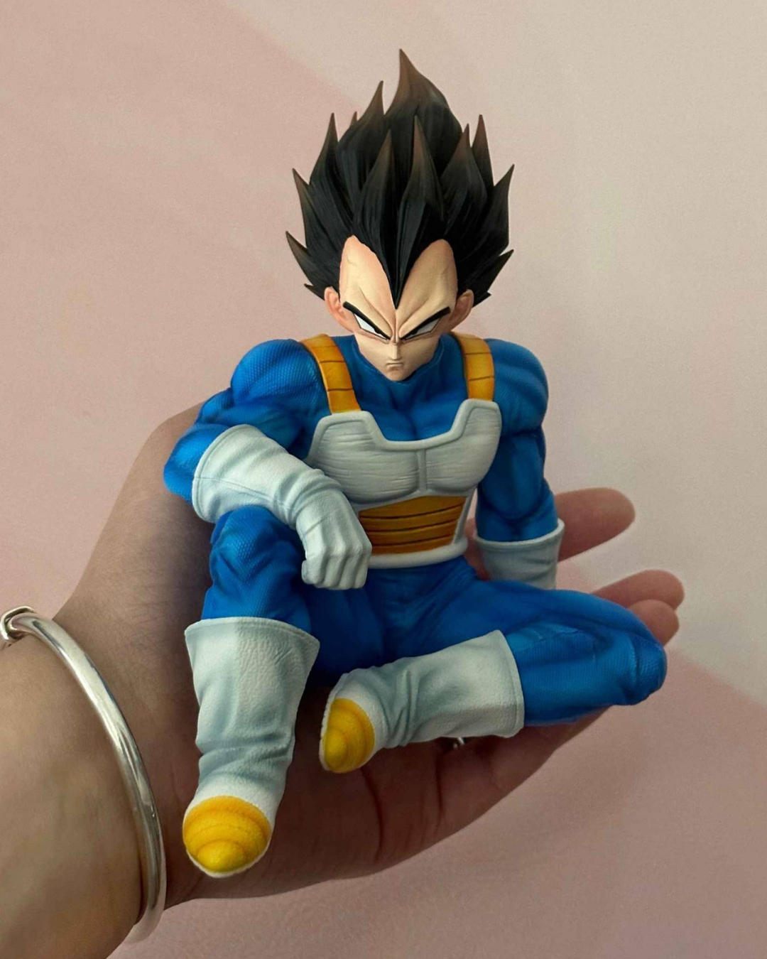 Anime DBZ Vegeta Super Saiyan Sitting Action Figure Height- 16cm Authentic Design, Highly Detailed-Exact Replica of Image